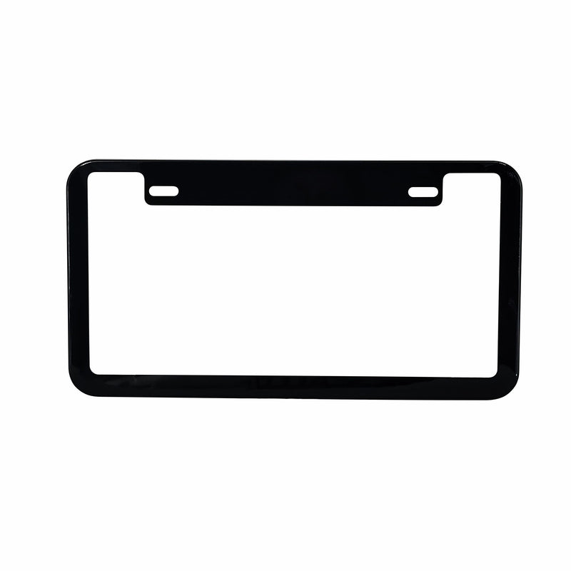 PORTAPLACA METÁLICO ALUMINIO LISO NEGRO