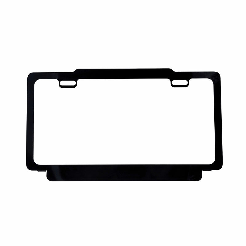 PORTAPLACA METÁLICO ALUMINIO LISO NEGRO