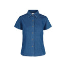 CAMISA DE MEZCLILLA MANGA CORTA CON SILUETA DAMA
