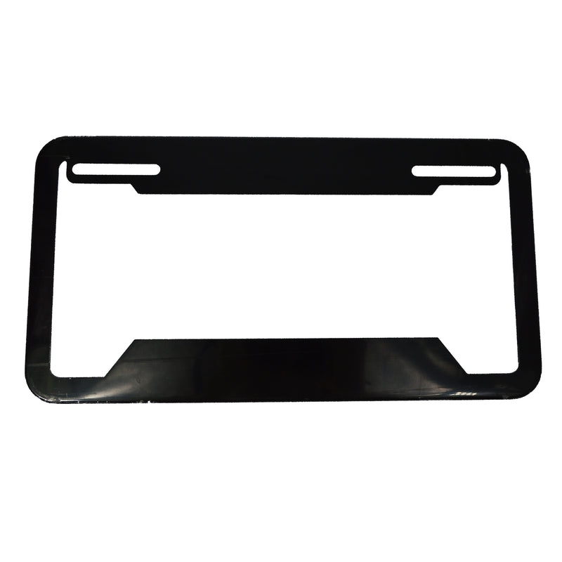 PORTAPLACA METÁLICO ALUMINIO LISO NEGRO